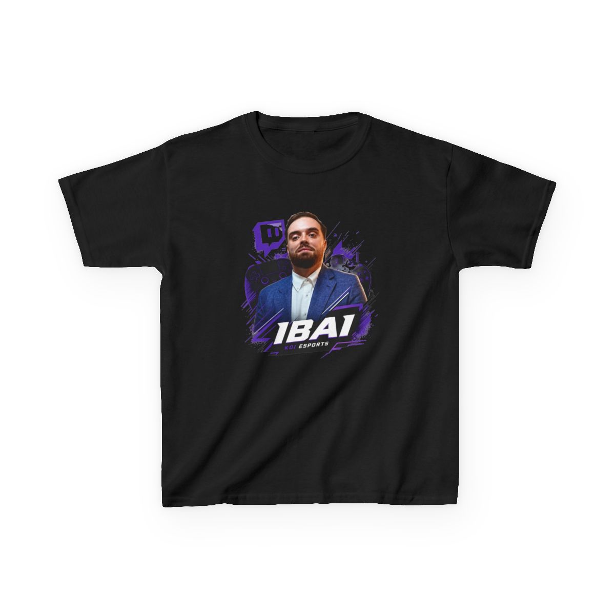 Ibai " in bold modern sans-serif at the bottom. " Unisex Kids Tee - alternate angle 2, merchandise